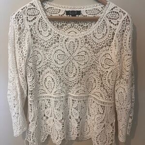 Chico's Elegant Cream Lace Blouse